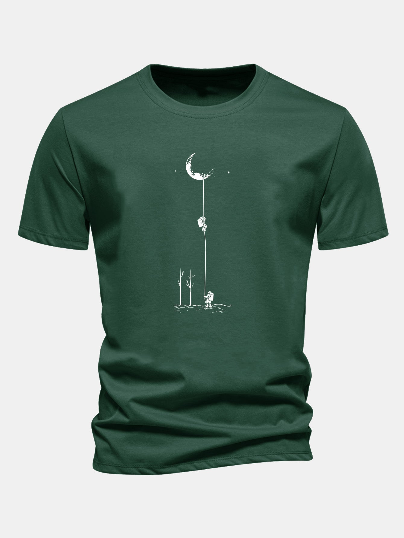 Classic Fit Cotton T-Shirt with Lunar Astronaut Design