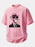 Comfortable Pink Panther Graphic Cotton T-Shirt for Gentlemen