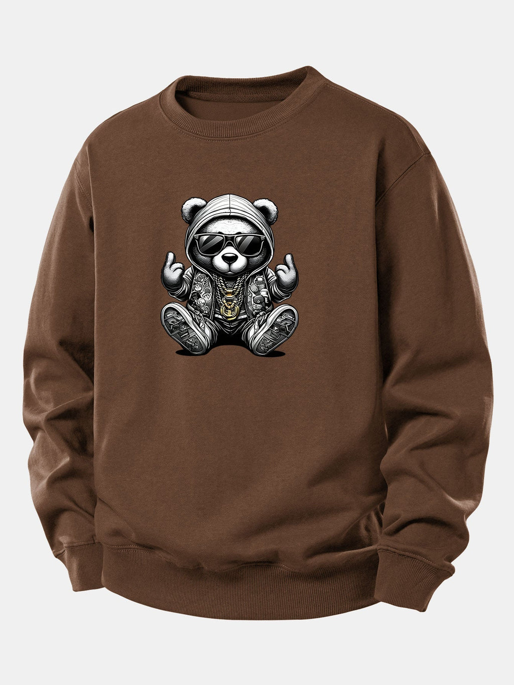 Relaxed Fit Sweatshirt with Hip Hop Bear Design