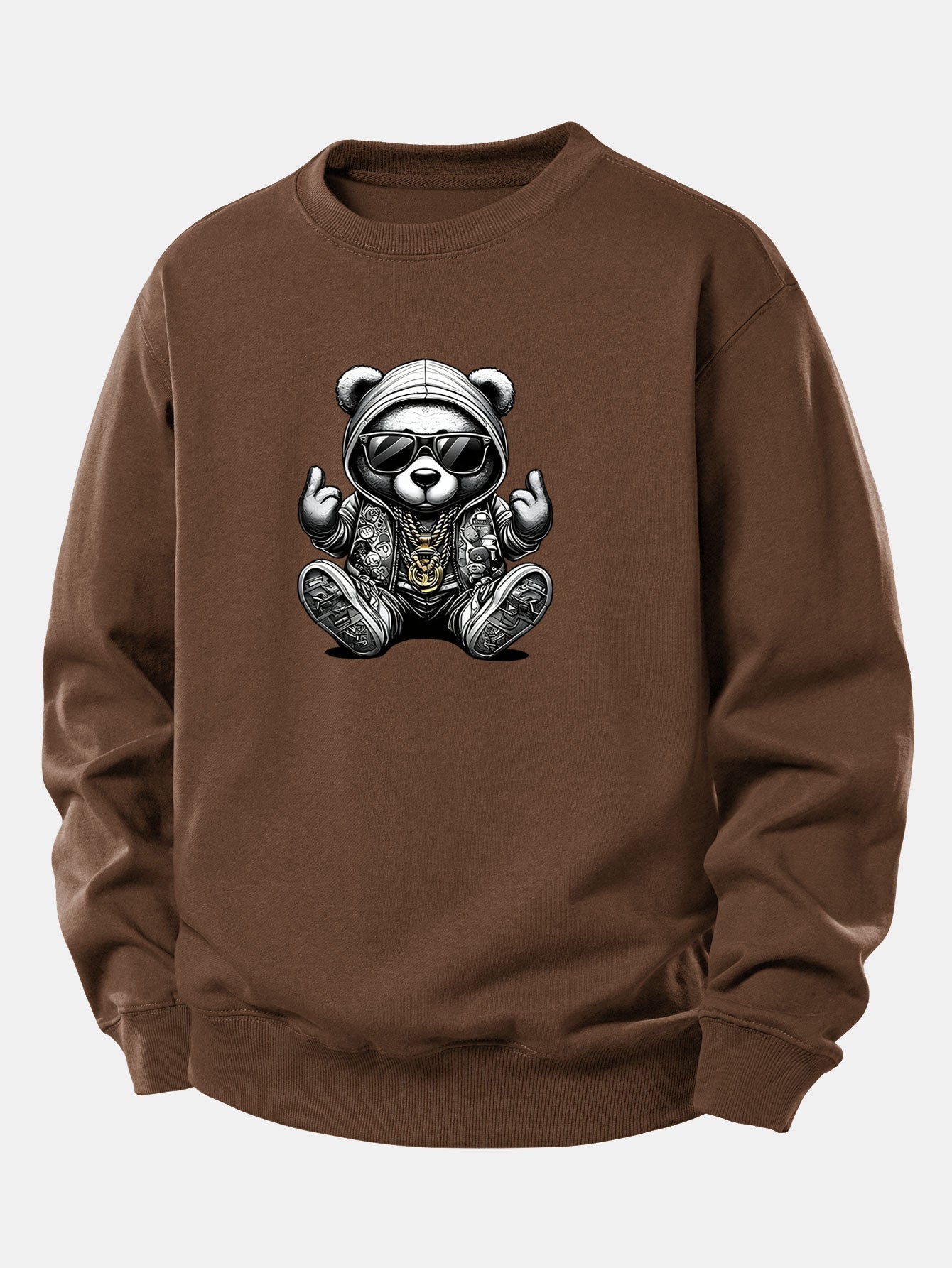 Relaxed Fit Sweatshirt with Hip Hop Bear Design