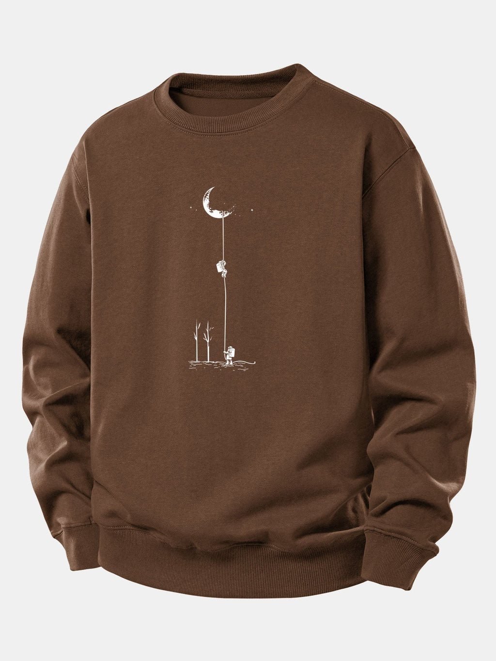 Relaxed Fit Sweatshirt with Lunar Astronaut Print