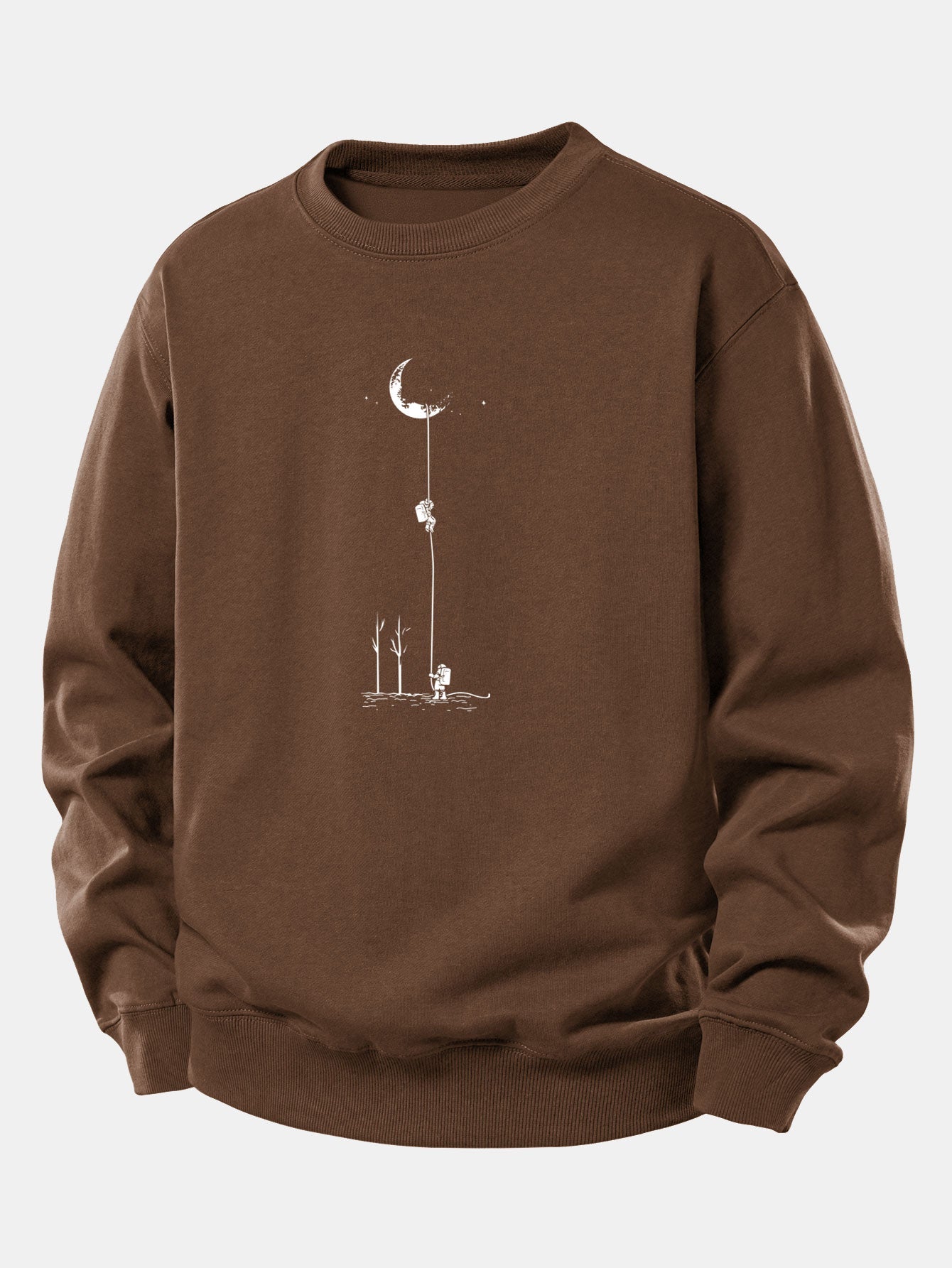 Relaxed Fit Sweatshirt with Lunar Astronaut Print