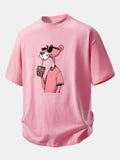 Comfortable Pink Panther Graphic Cotton Tee