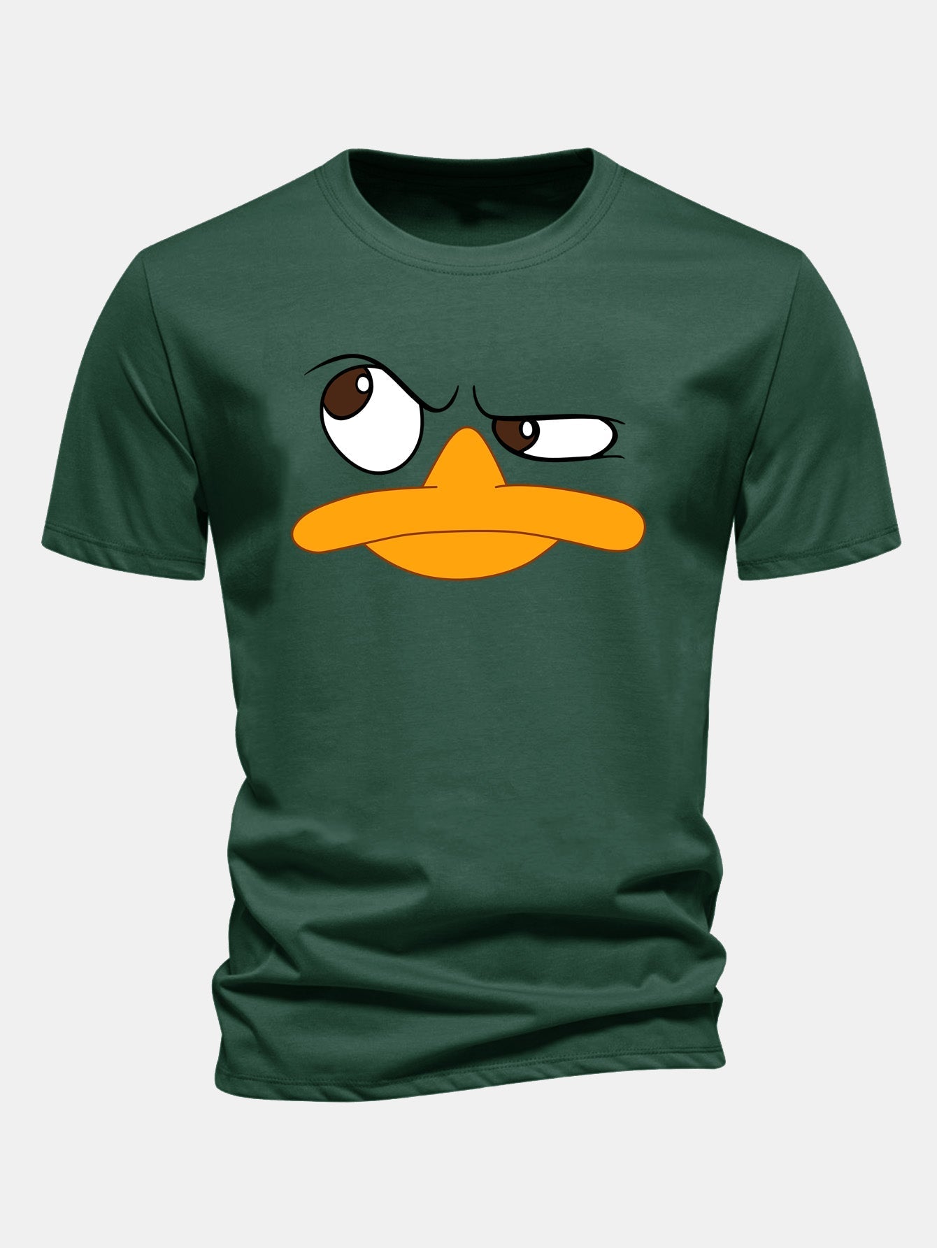 Classic Fit Cotton T-Shirt with Emoji Duck Print
