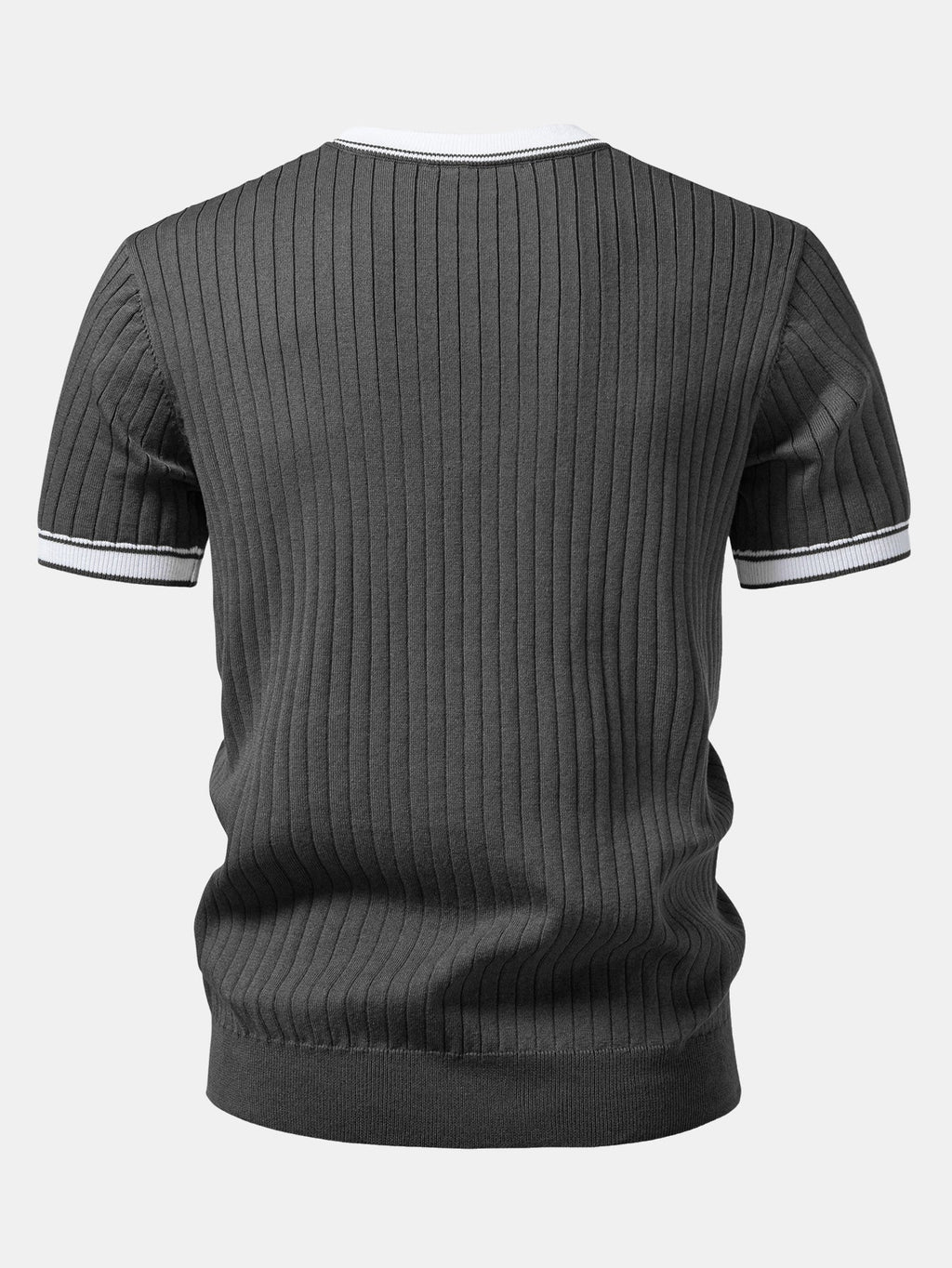 Color-Blocked Crew Neck Knit Tee