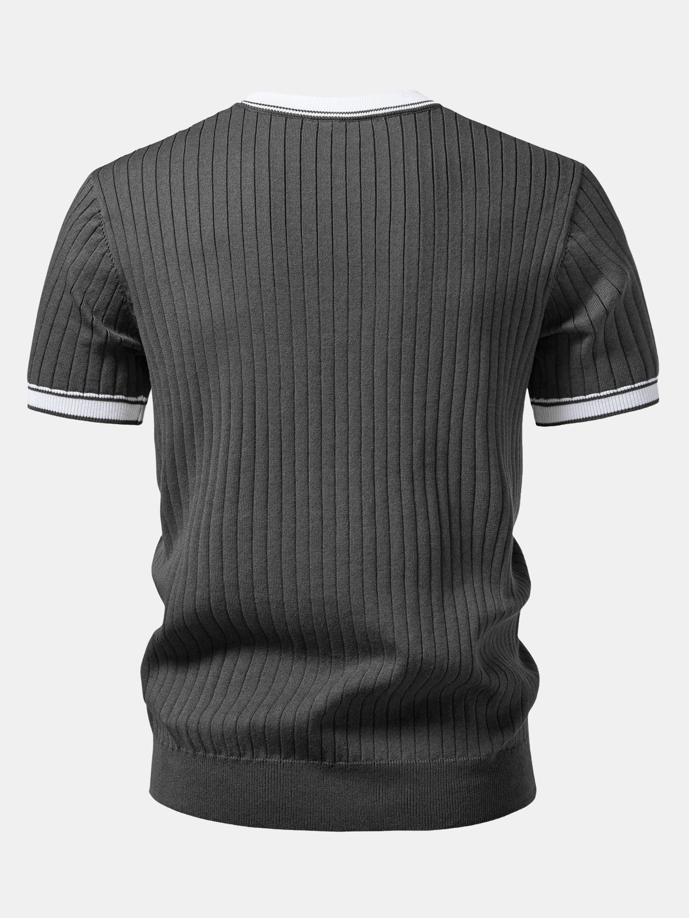 Color-Blocked Crew Neck Knit Tee