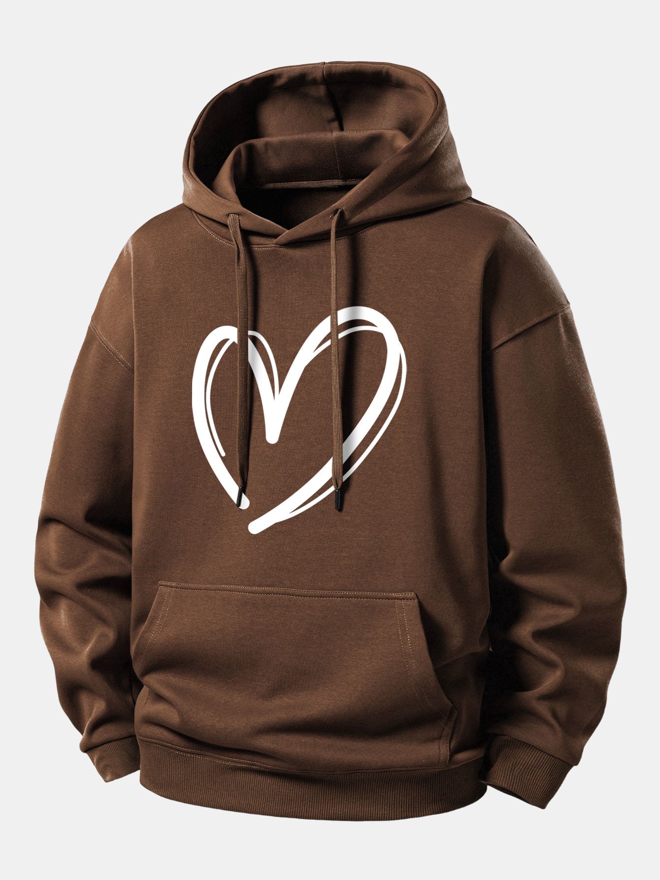 Relaxed Fit Hoodie with Heart Print