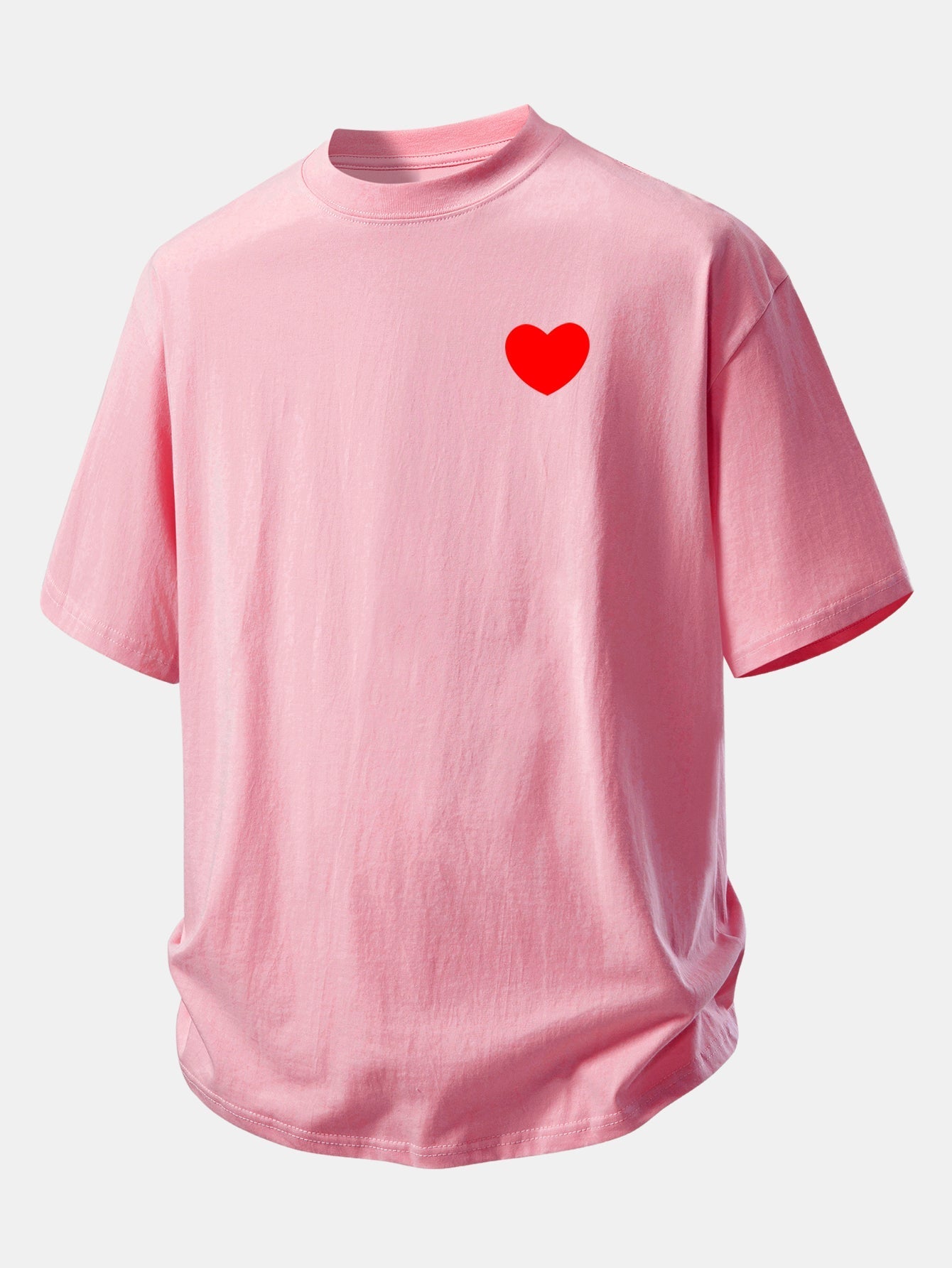 Comfortable Heart Print Cotton Tee