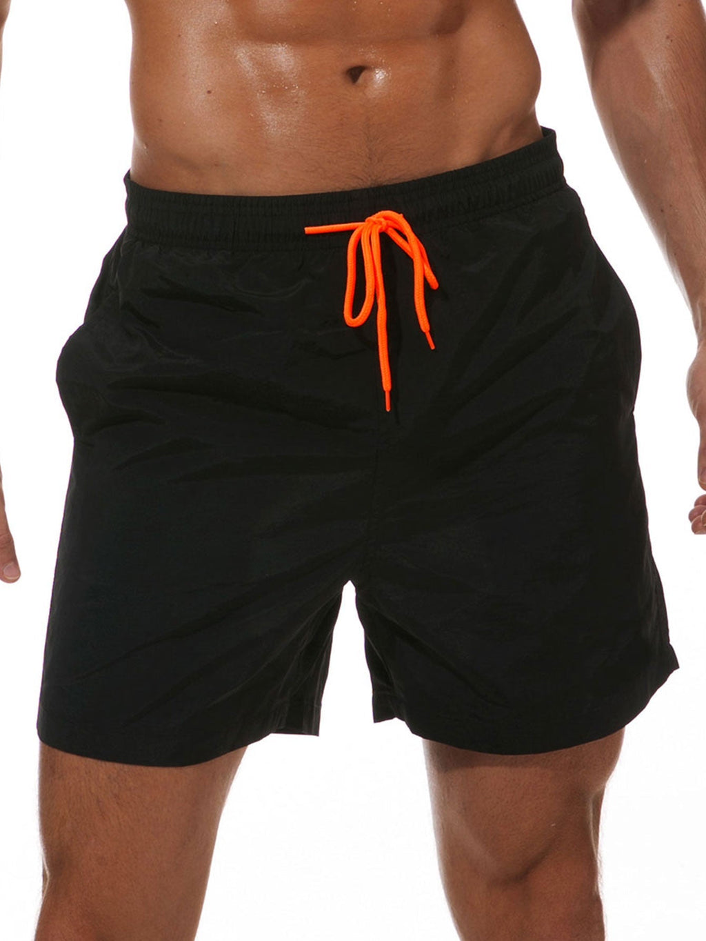 Men's Mid-Length Drawstring Swim Trunks