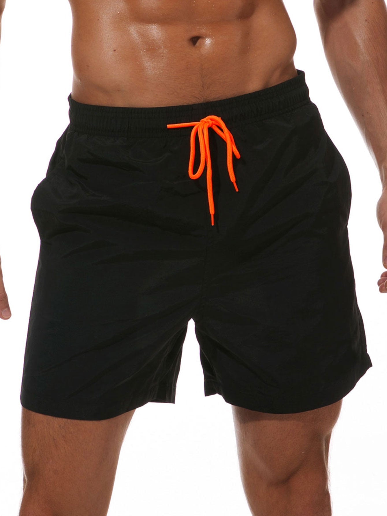 Men's Mid-Length Drawstring Swim Trunks