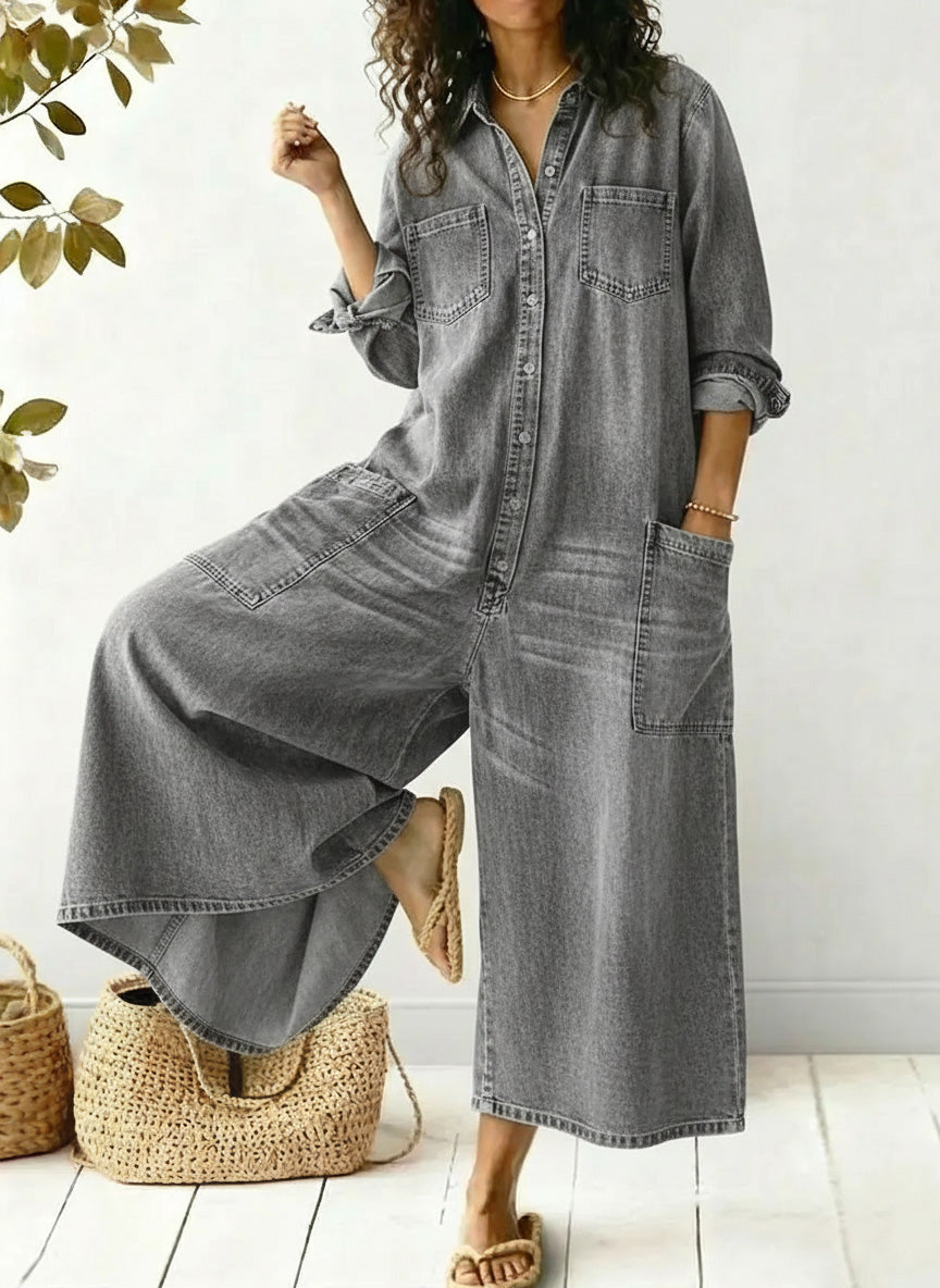 Women's Cozy and Casual Cotton Jumpsuit