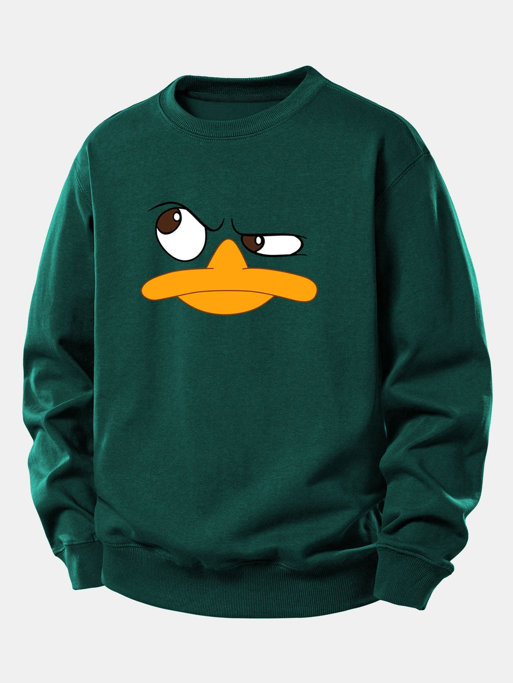Relaxed Fit Sweatshirt with Emoji Duck Print