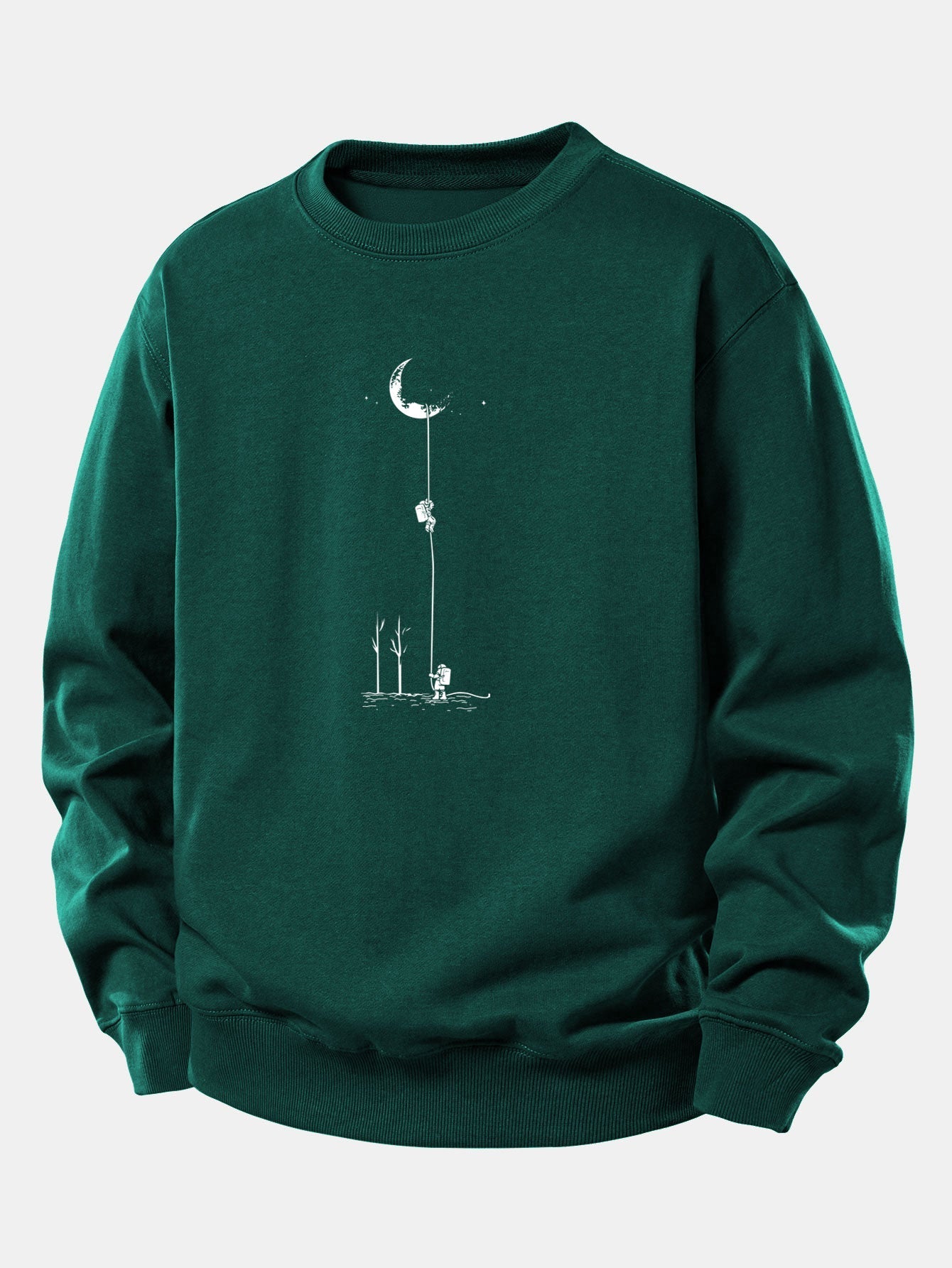 Relaxed Fit Sweatshirt with Lunar Astronaut Print