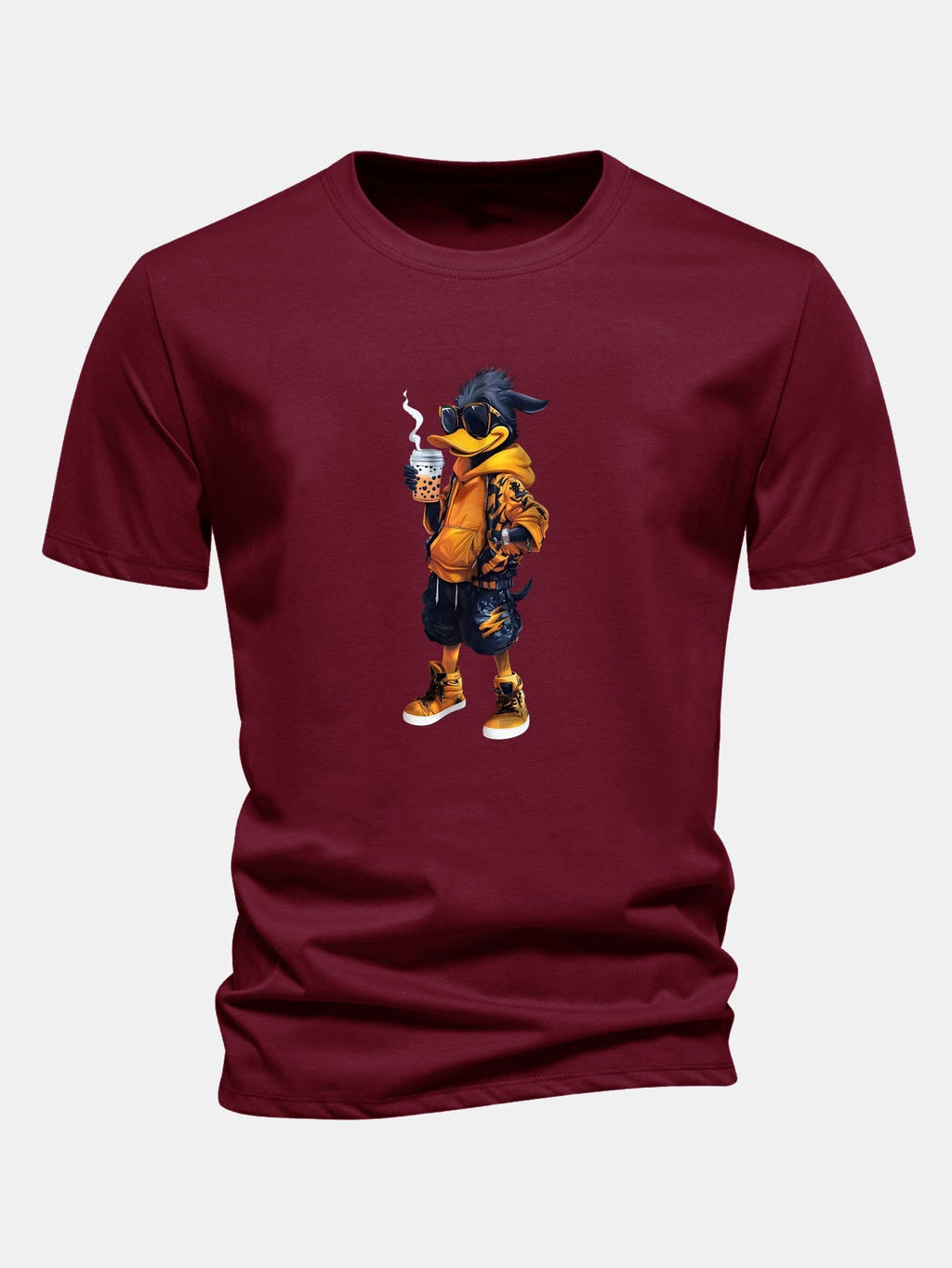 Classic Fit Cotton T-Shirt with Carton Duck Print
