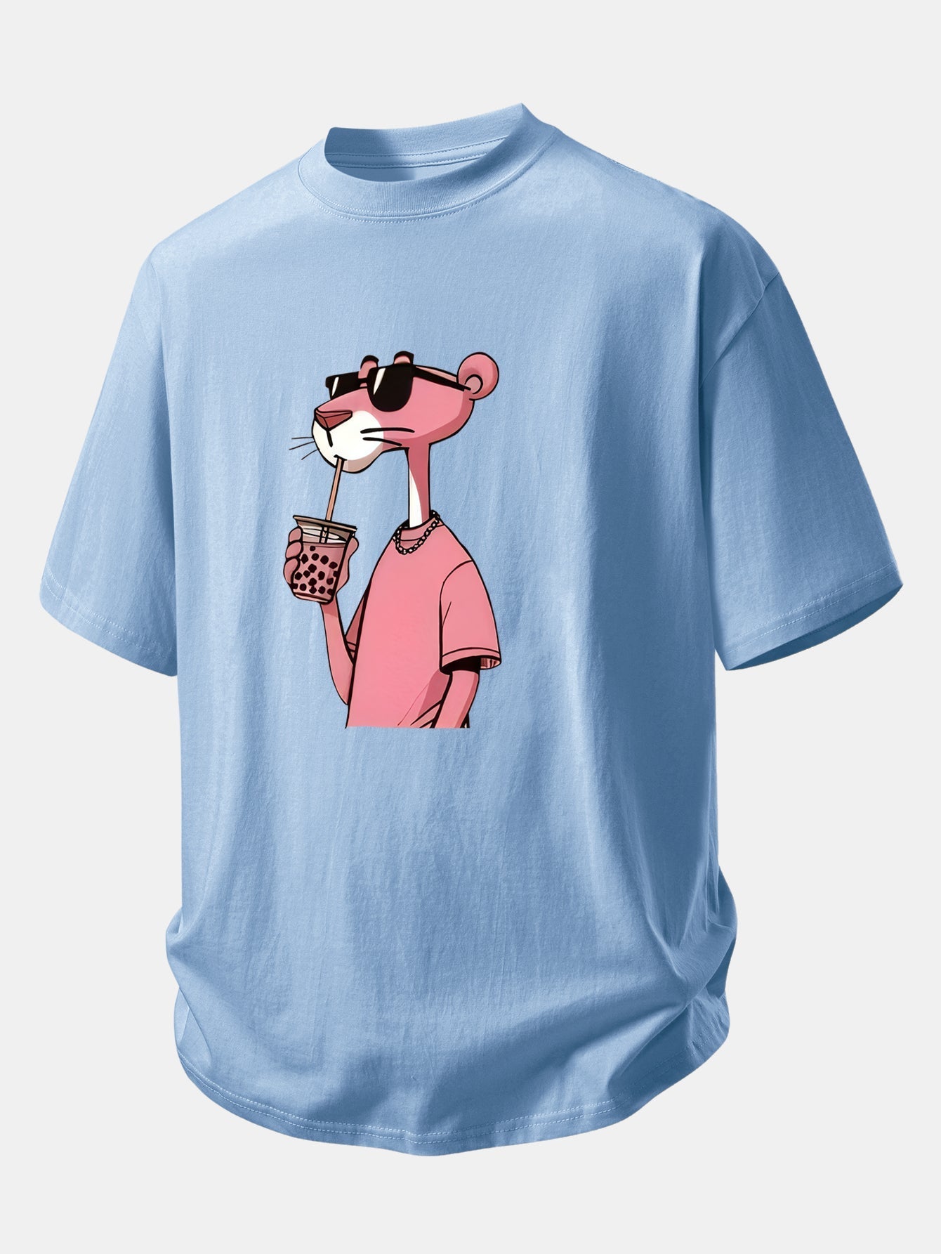 Comfortable Pink Panther Graphic Cotton Tee
