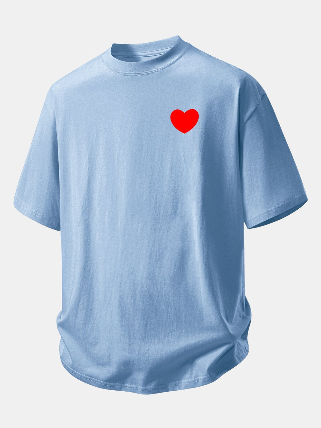 Comfortable Heart Print Cotton Tee