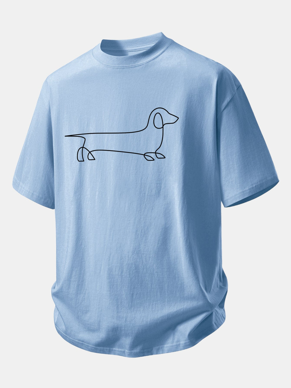 Comfortable Fit Dachshund Print Cotton Tee
