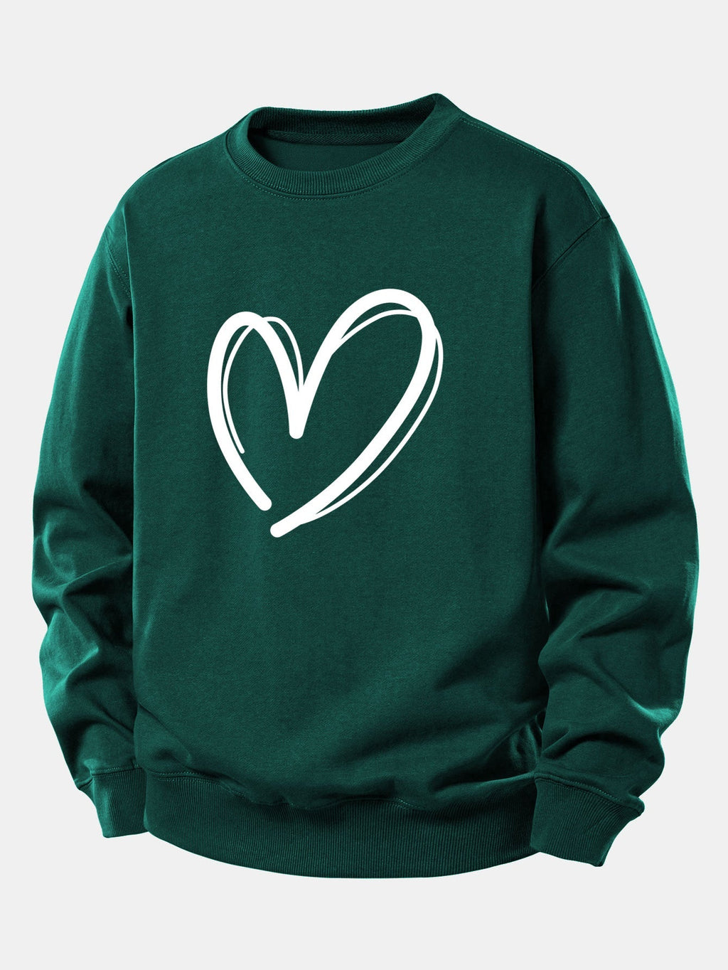 Relaxed Fit Heart Print Sweatshirt