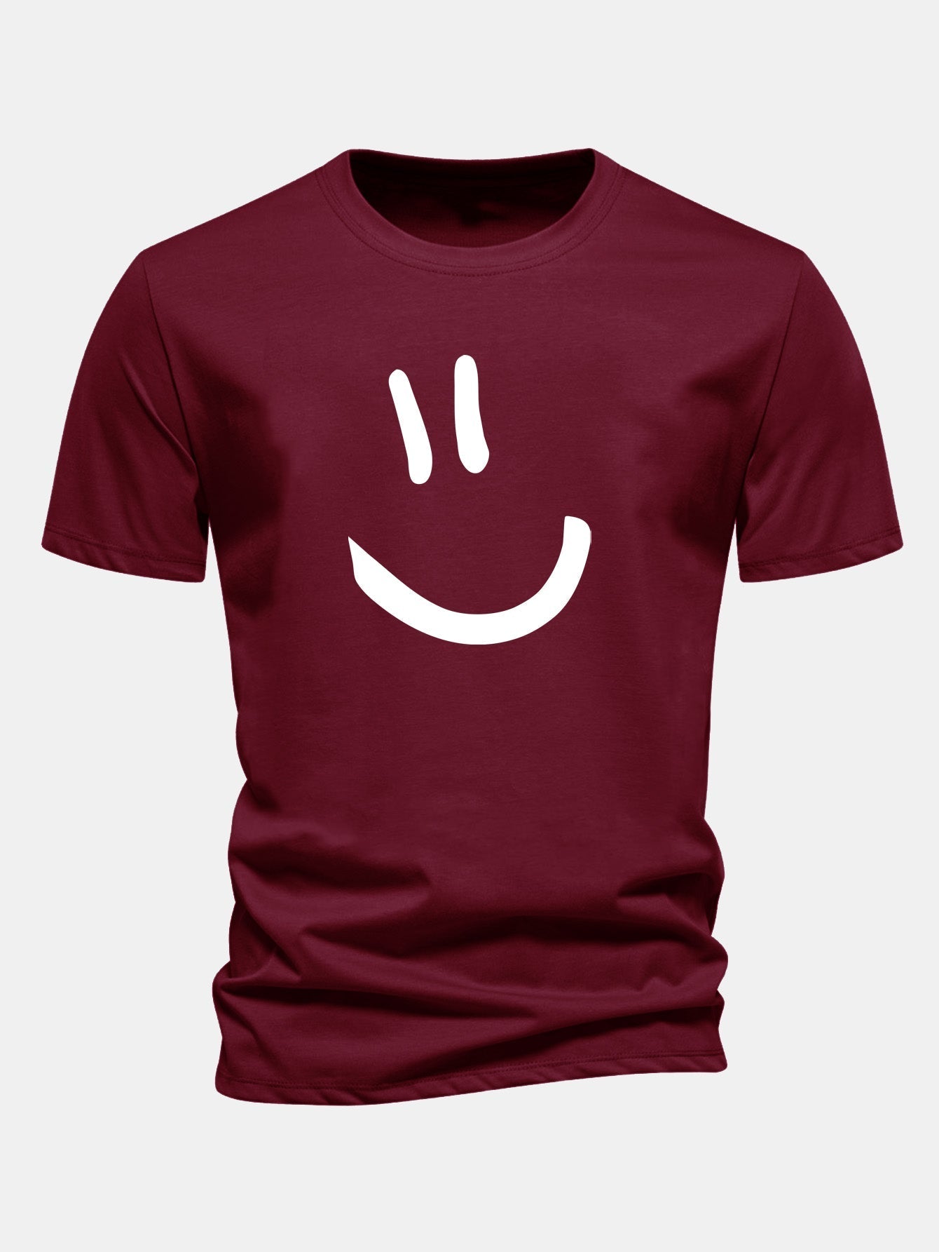 Classic Fit Cotton T-Shirt with Smiley Face Print