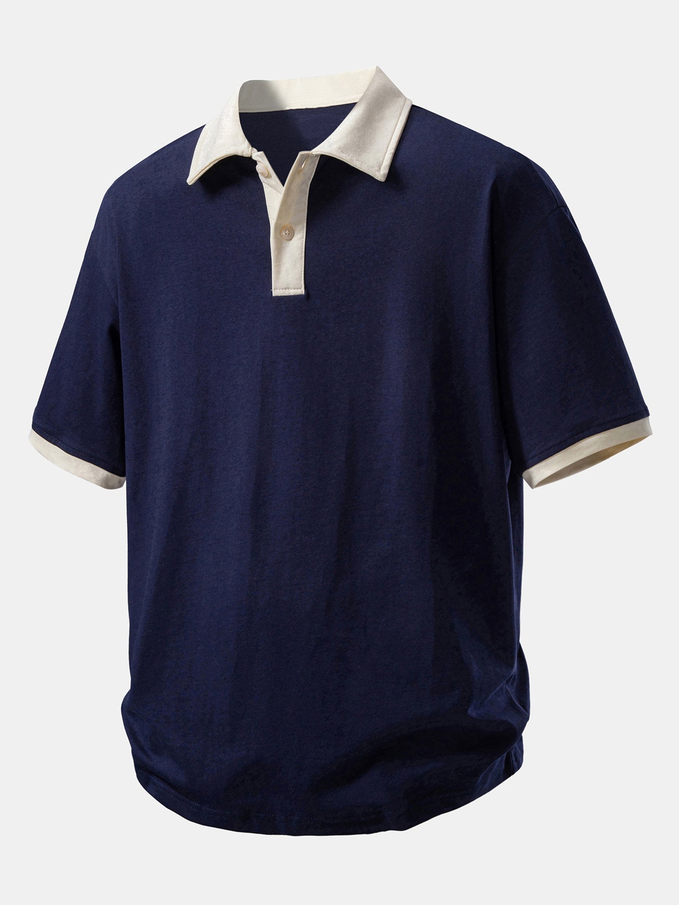 Comfortable Contrast Cotton Polo with Relaxed Fit
