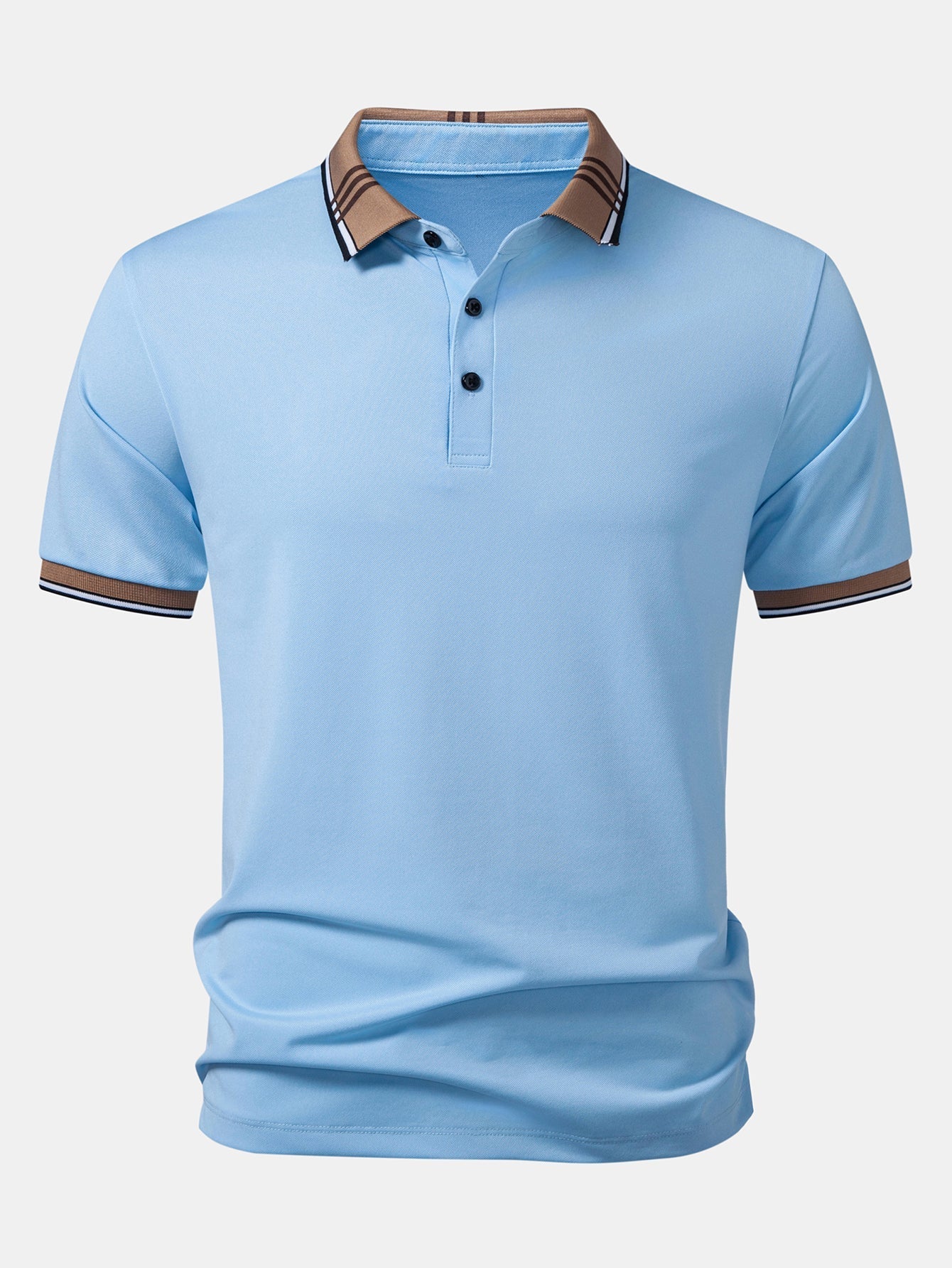 Striped Collar Polo with Contrast Details