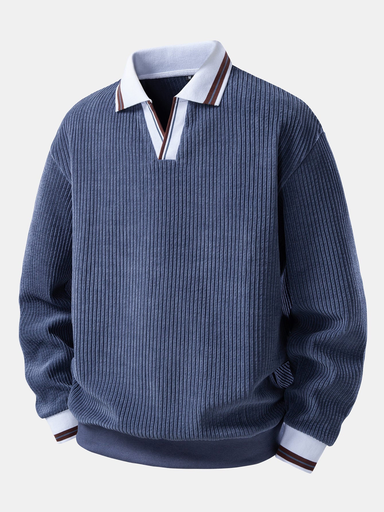 Johnny Collar Sweatshirt with Contrast Trim