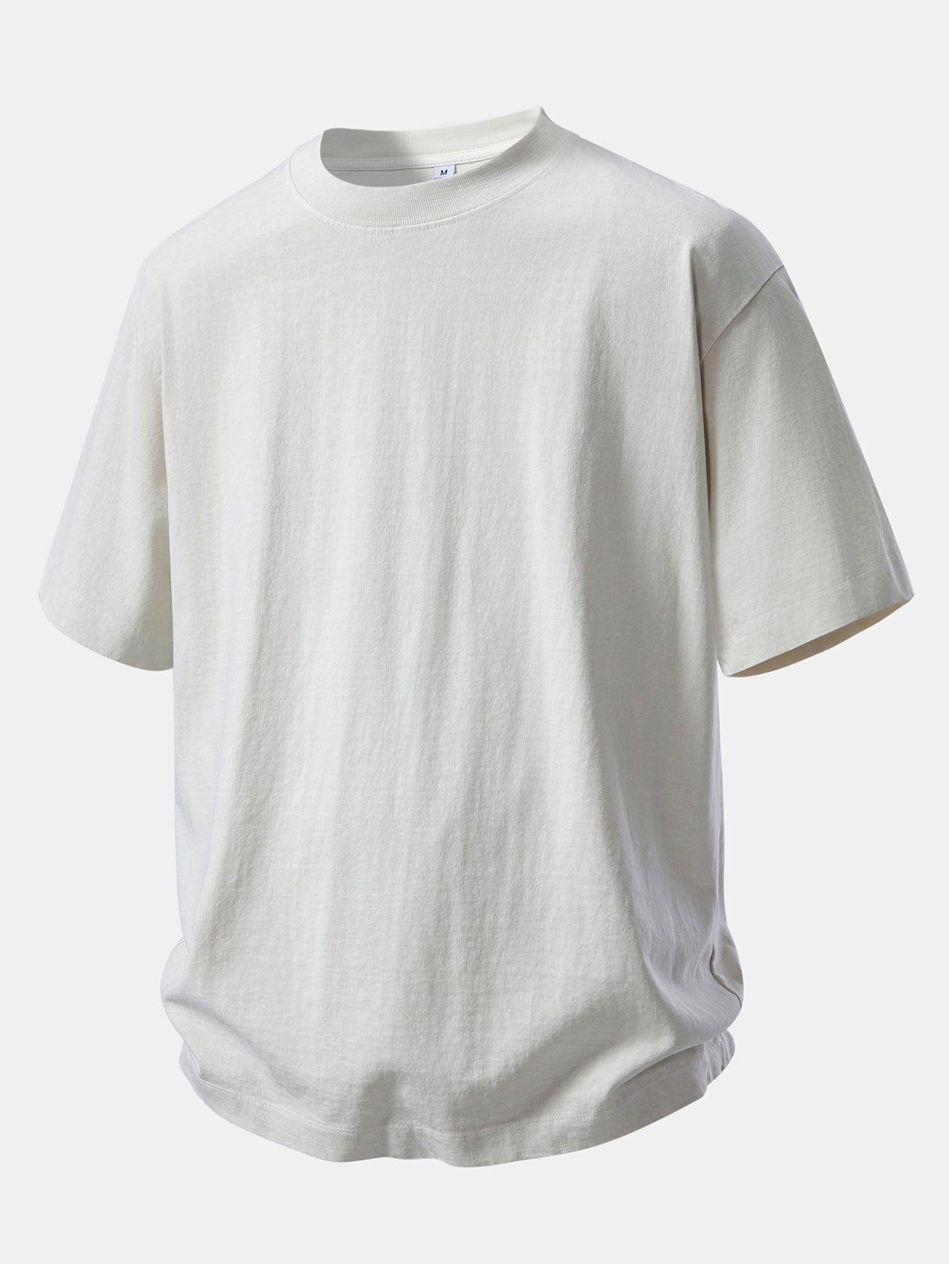 Relaxed Fit Heavyweight Washed Drop Shoulder Tee & Distressed Drawstring Shorts