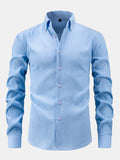 Button-Up Crinkle Shirt with Long Sleeves