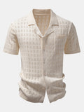 Open Knit Plaid Shirt