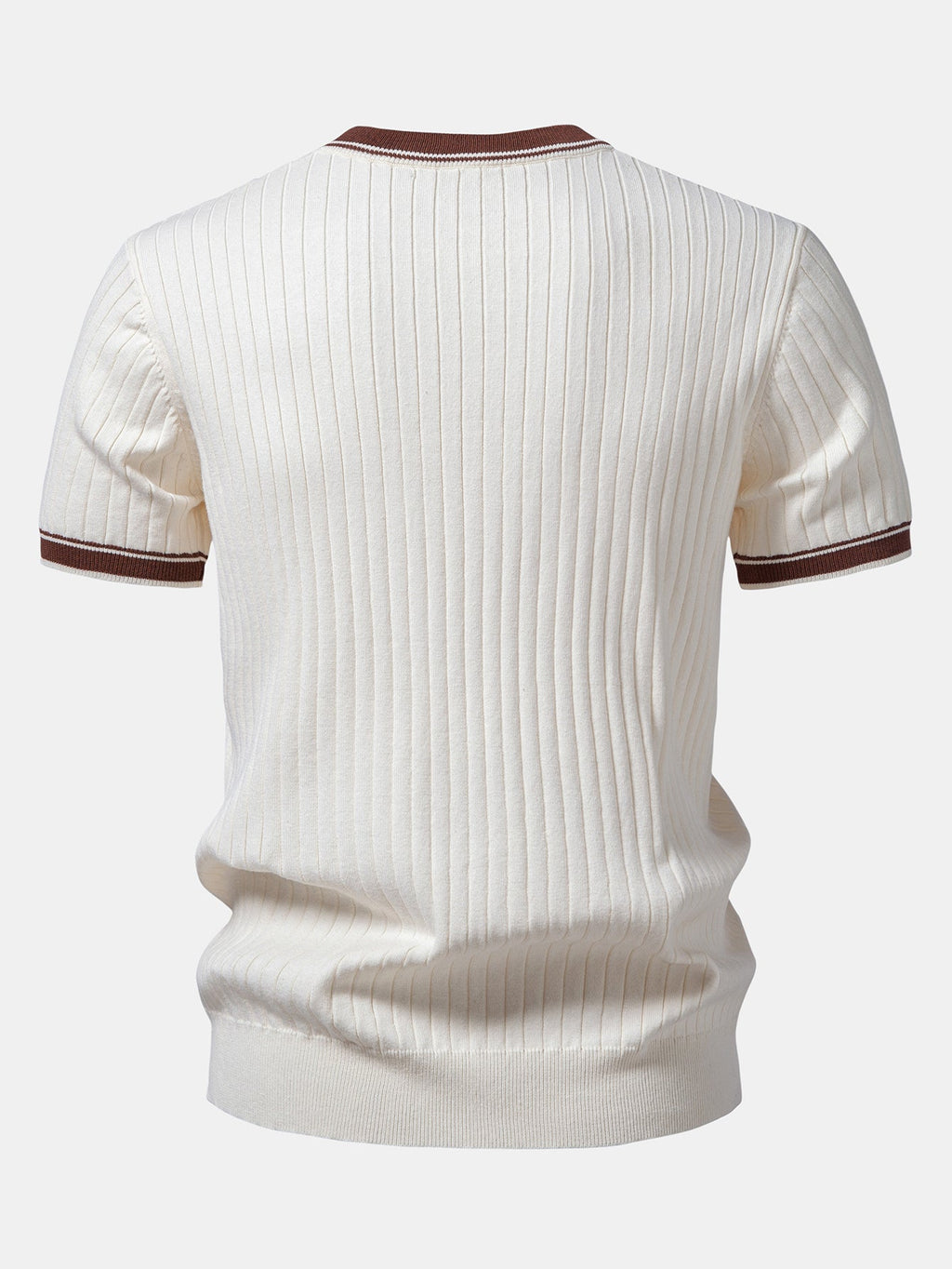 Contrast Trim Crew Neck Knit Tee & Slim Fit Tapered Pants