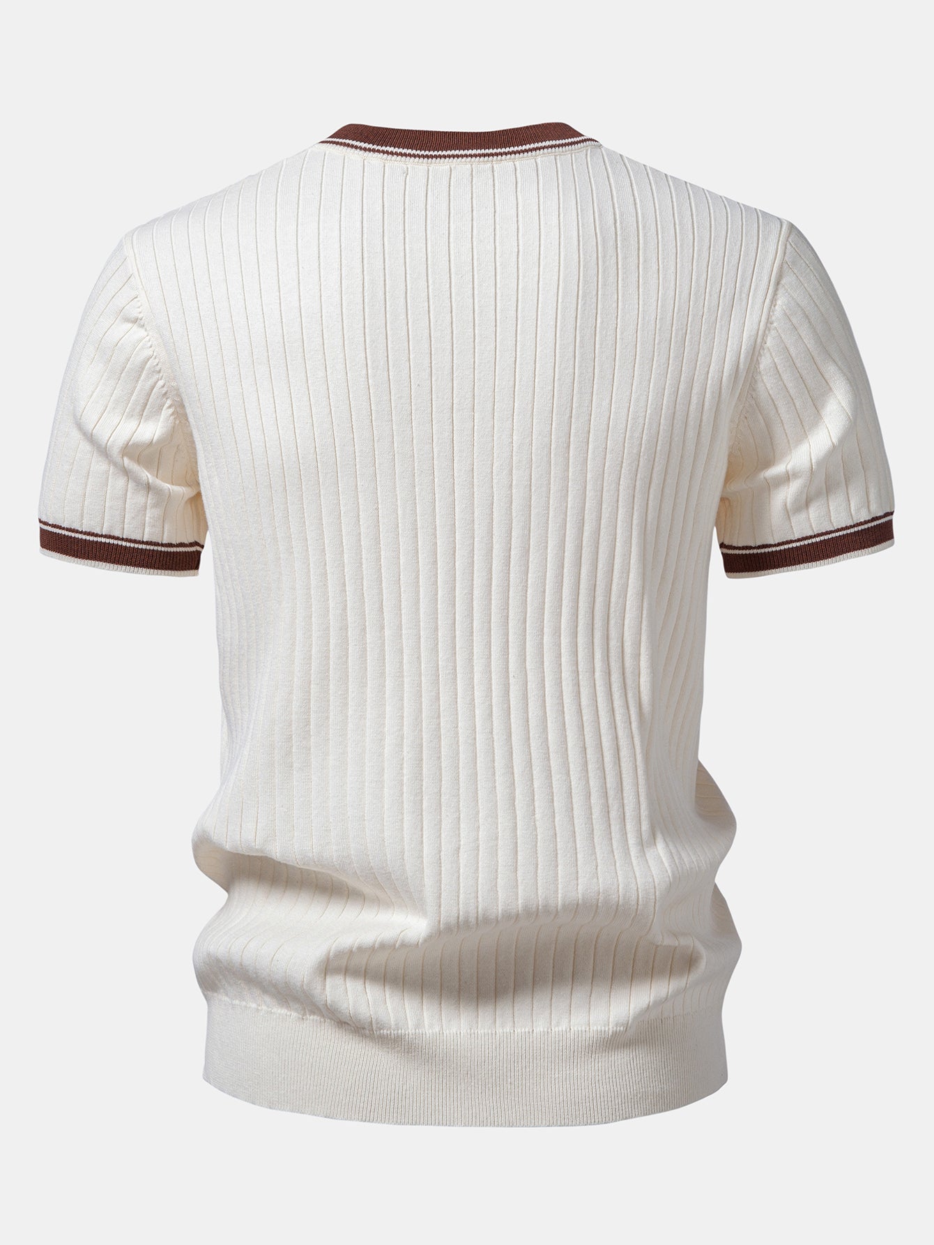 Color-Blocked Crew Neck Knit Tee