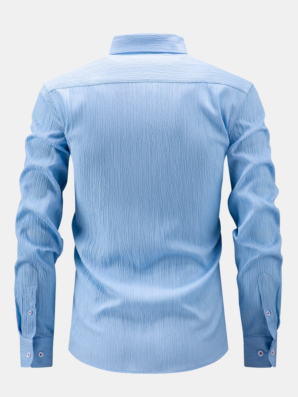 Button-Up Crinkle Shirt with Long Sleeves
