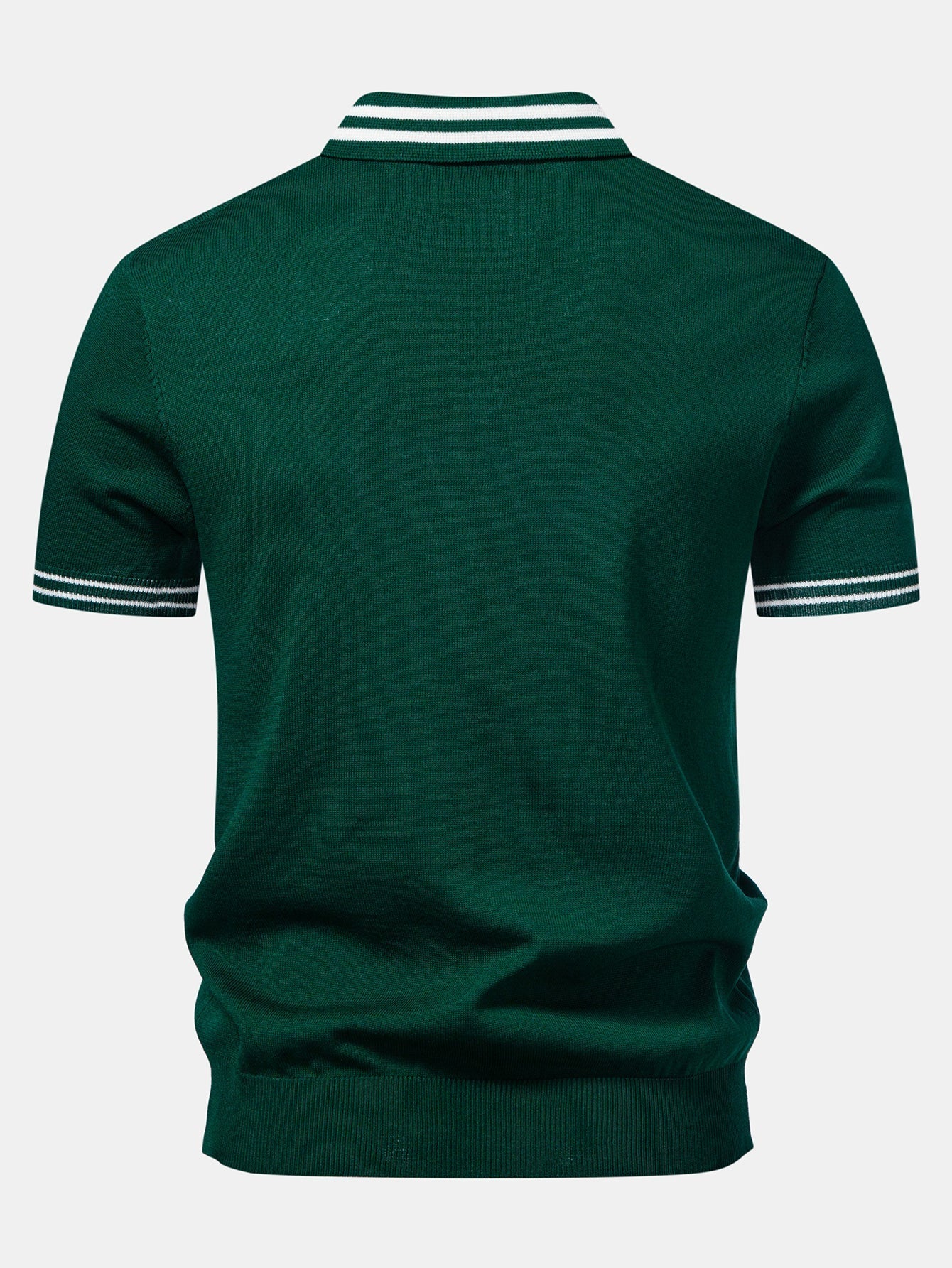 Twisted Jacquard Knit Polo with Contrast Trim
