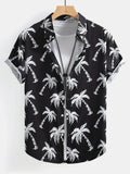 Button-Up Shirt with Palm Tree Print