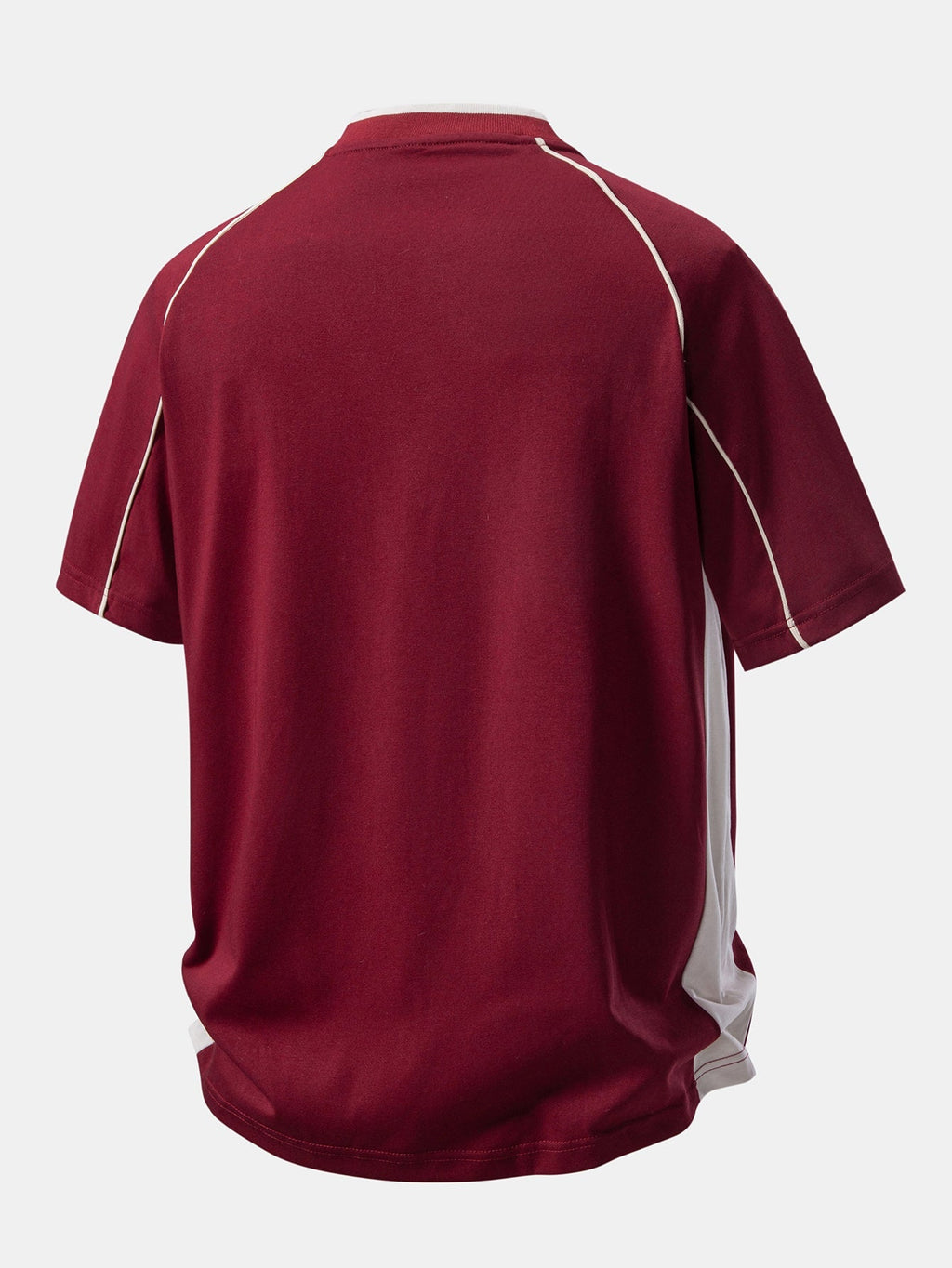 V-Neck Raglan T-Shirt with Contrast Piping