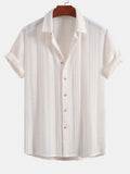 Geometric Patterned Jacquard Button-Up Shirt