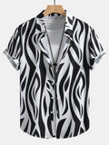 Button-Up Shirt with Abstract Print