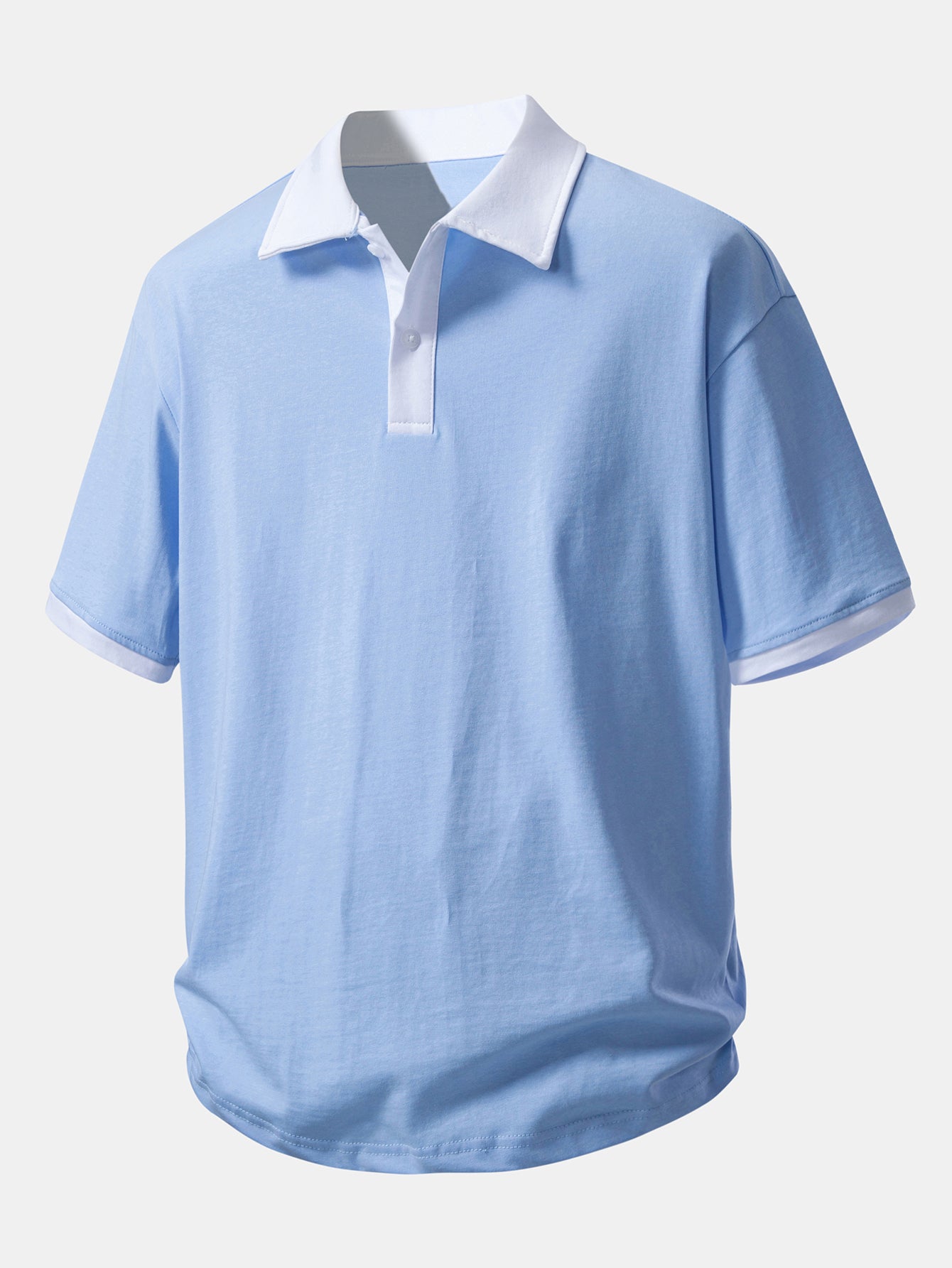 Comfortable Contrast Cotton Polo with Relaxed Fit