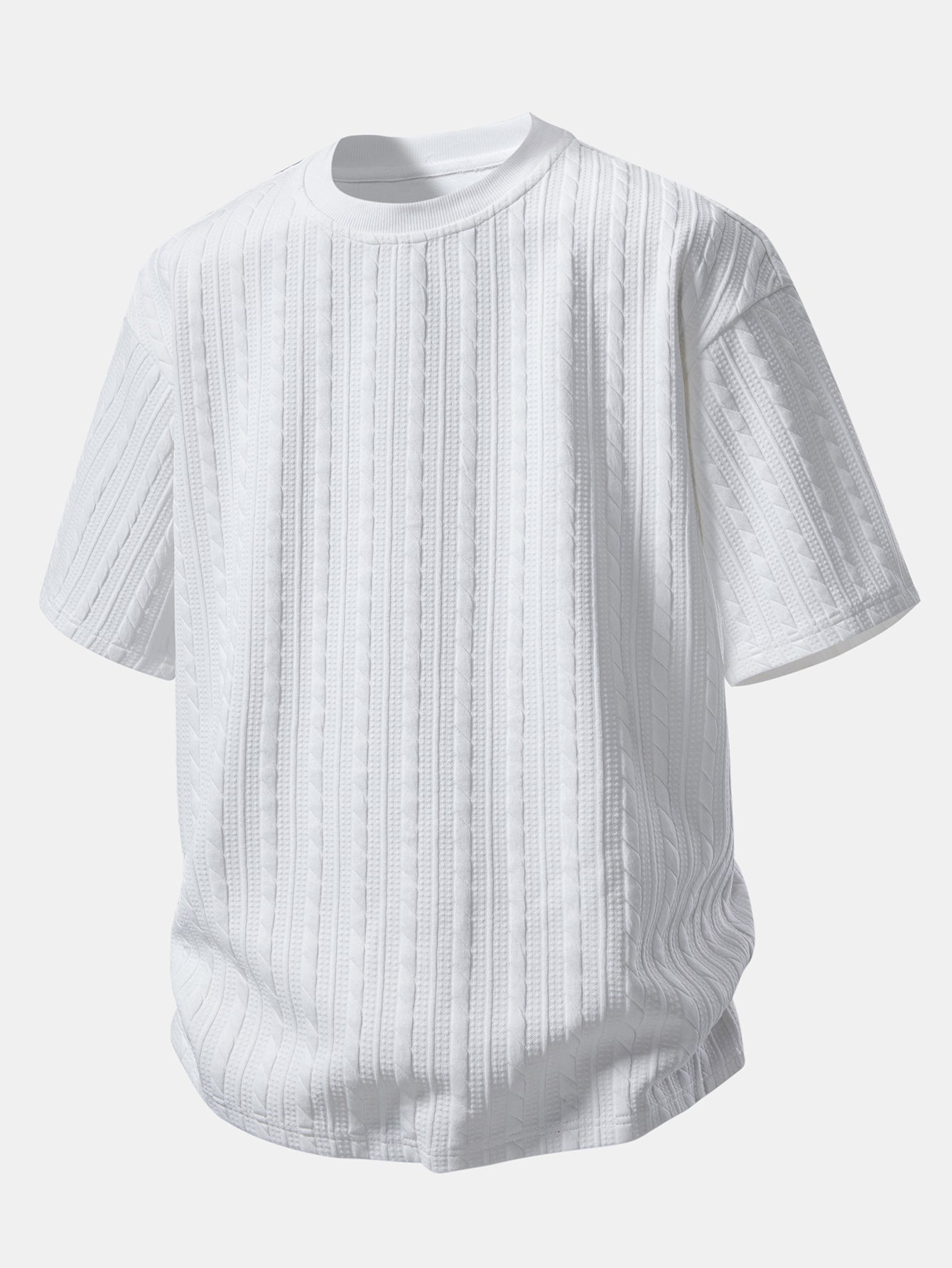 Comfortable Twisted Jacquard Relaxed Fit T-Shirt