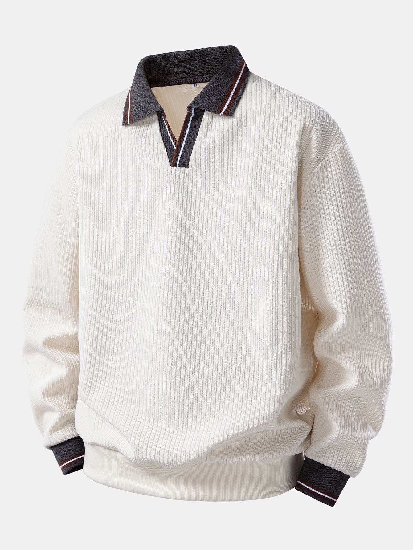 Johnny Collar Sweatshirt with Contrast Trim