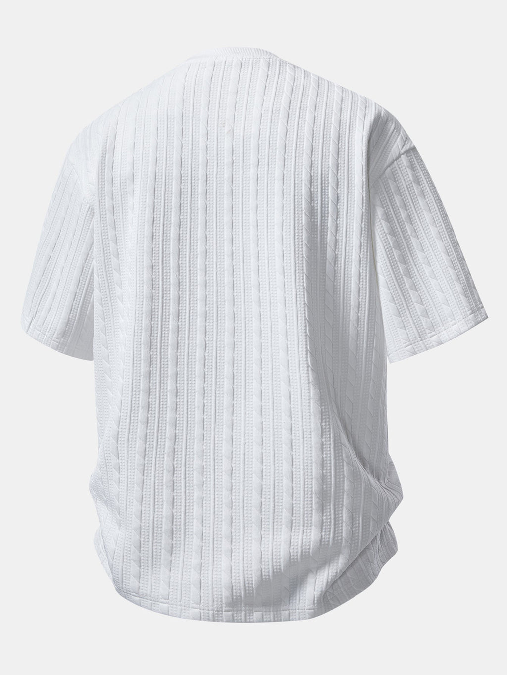 Comfortable Twisted Jacquard T-Shirt and Drawstring Shorts Set