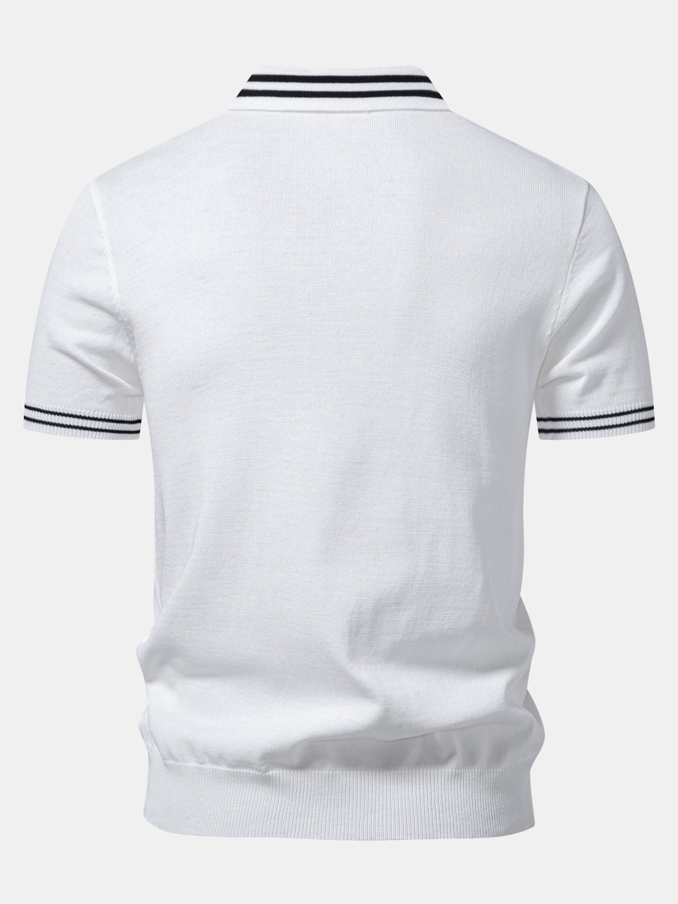 Twisted Jacquard Knit Polo with Contrast Trim
