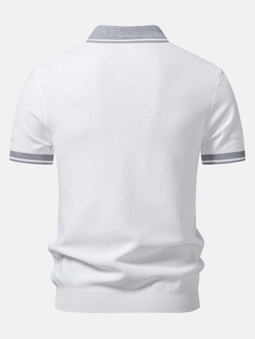 Two-Tone Zipper Knit Polo