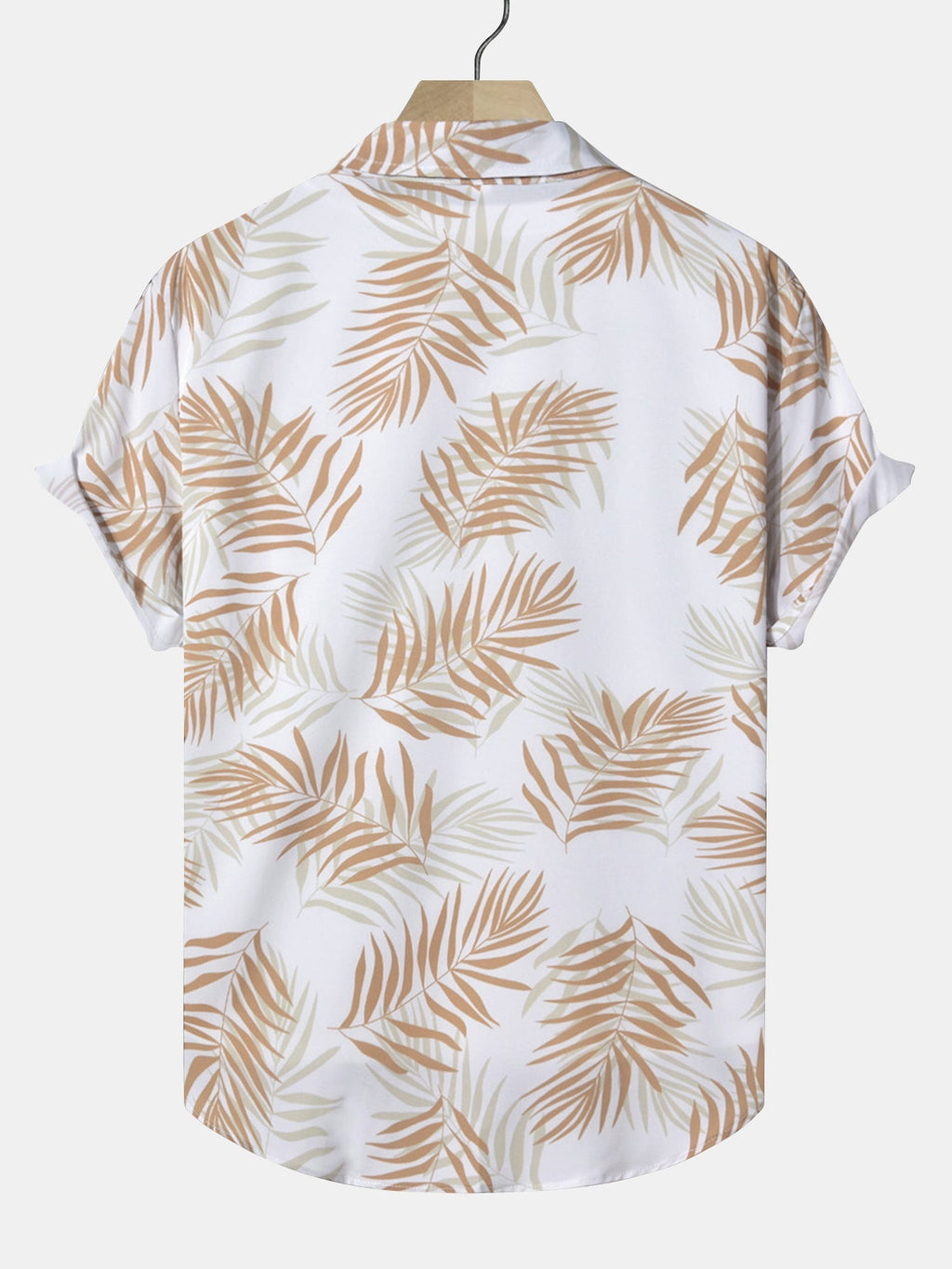 Leaf Pattern Button-Up Shirt and Swim Shorts Set