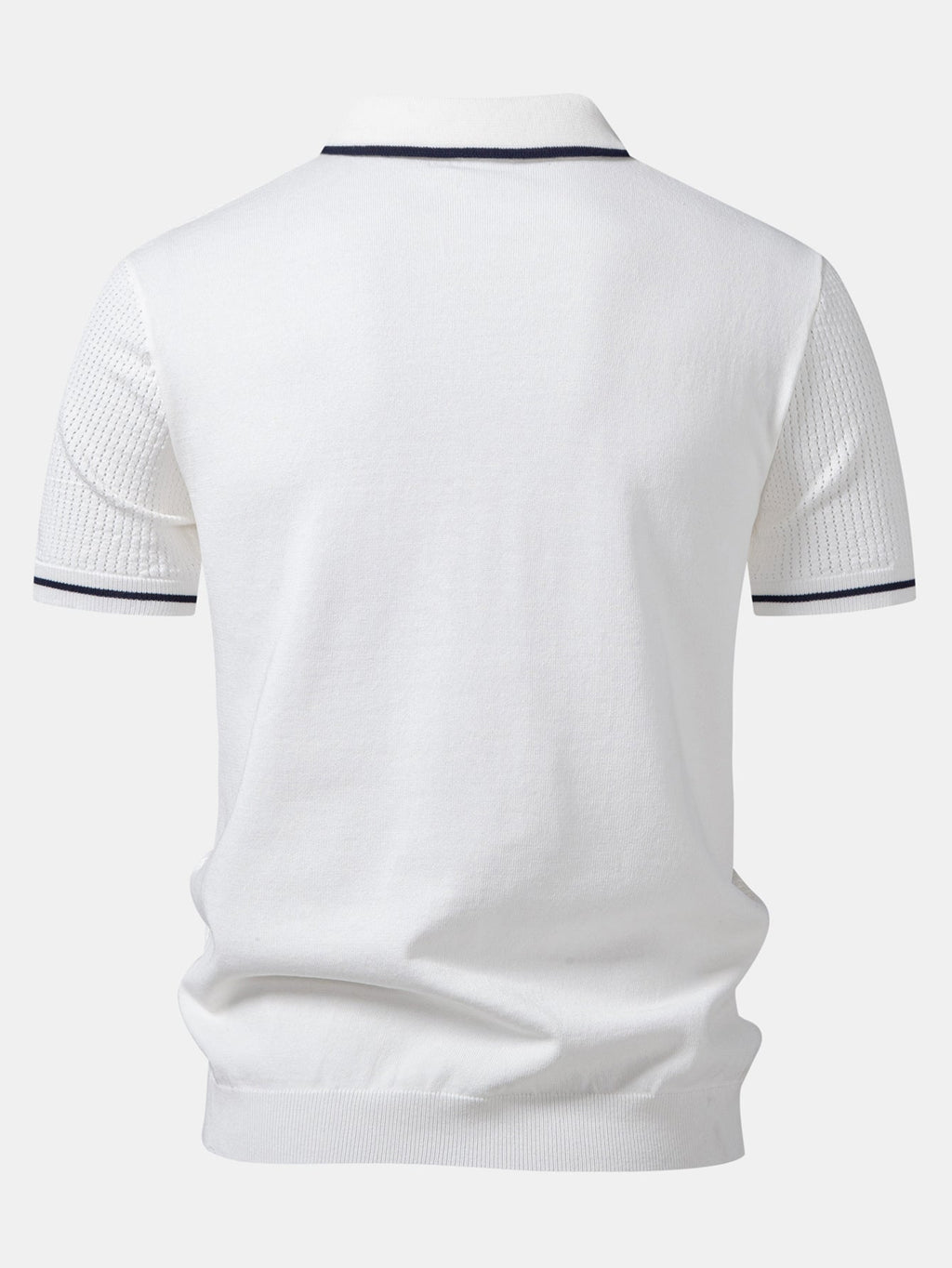 Johnny Collar Knit Polo with Contrast Stripe Trim and Pocket