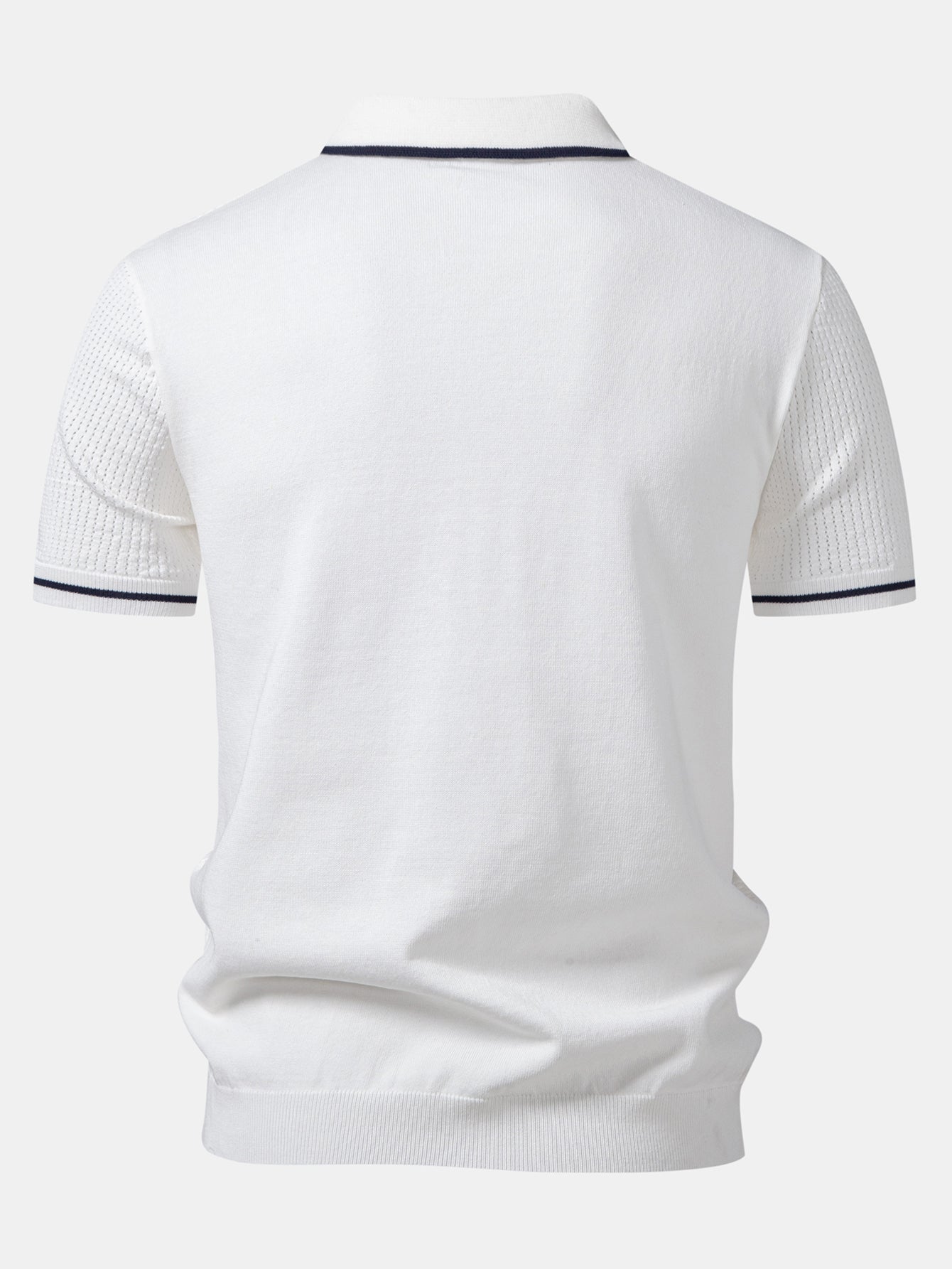 Johnny Collar Knit Polo with Contrast Stripe Trim and Pocket