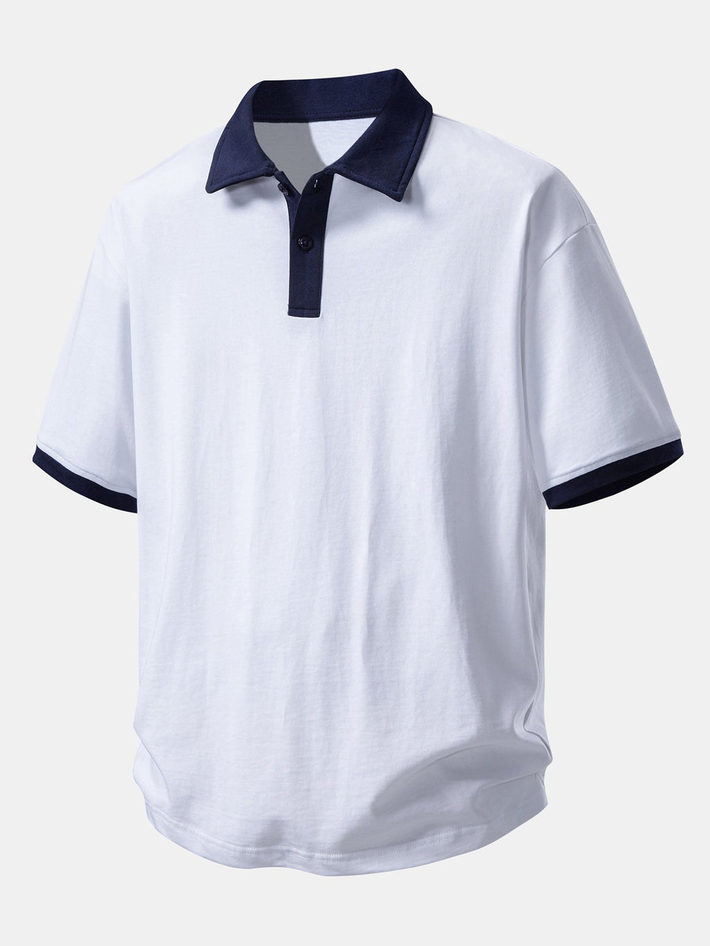 Comfortable Contrast Cotton Polo with Relaxed Fit