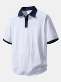 Comfortable Contrast Cotton Polo with Relaxed Fit