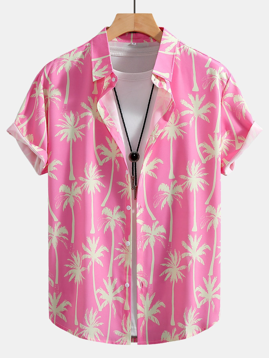 Button-Up Shirt with Palm Tree Print