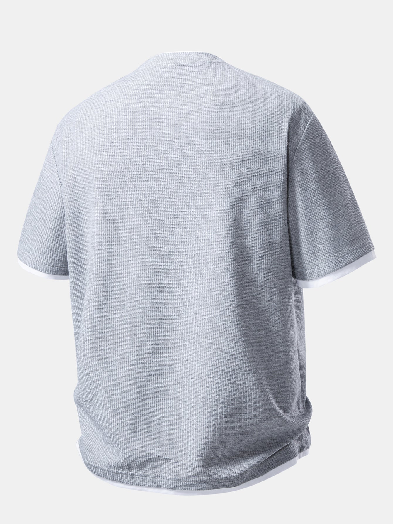 Comfortable 2-in-1 Waffle Knit Crew Neck T-Shirt
